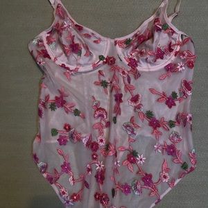 See Through Pink Bodysuit